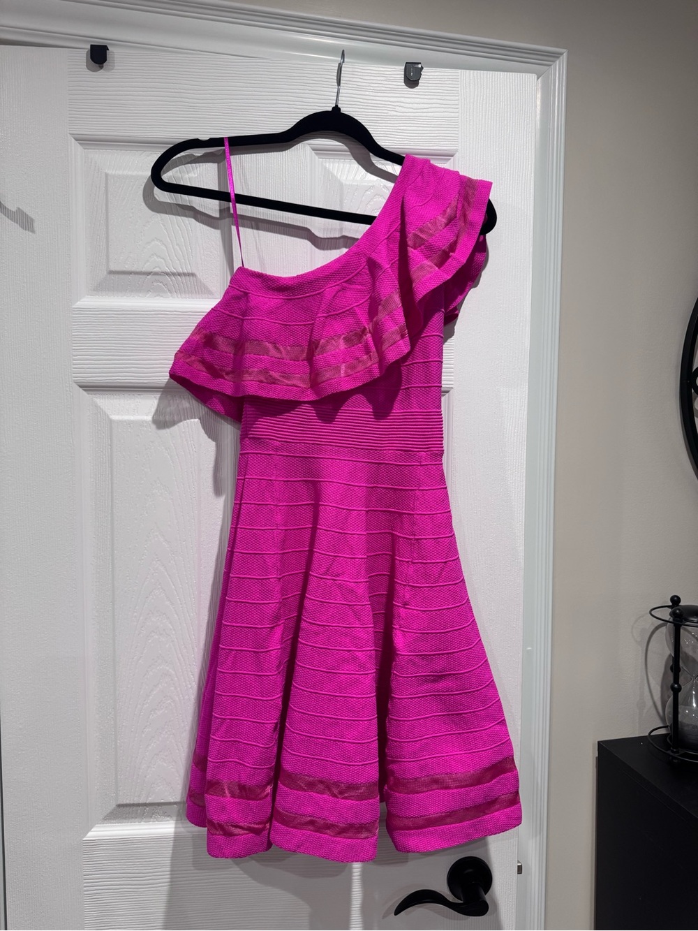 Ted Baker Women's One-Shoulder Ruffle Fit & Flare Dress in Fuchsia